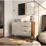 Cama Chest of drawers 2 ALMERA 104x42x75 walnut/cashmere