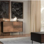 Cama CORTINA 1D3S chest of drawers 120x40x81 black/walnut