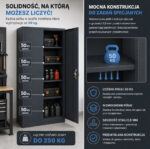 Δίφυλλη Ντουλάπα Μεταλλική 185x90x45εκ.