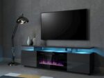 TV Stand Wooden Graphite / Glossy Graphite L40xW40xH56cm - Image 3