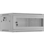 Szafa instalacyjna rack wisząca 19 cali 4U 600x450 drzwi perforowane (flat pack) szara