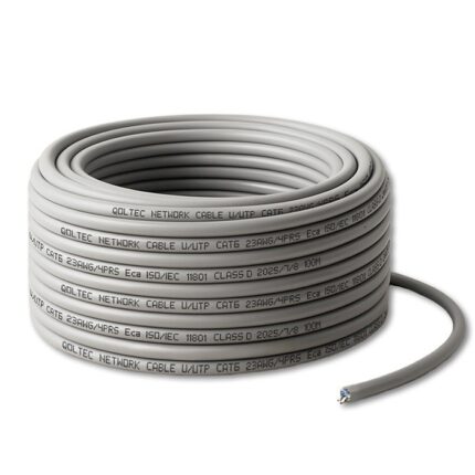 Kabel patchcord sieciowy skrętka UTP | Miedziany Cu | CAT6 | Highspeed 1Gb/s | LAN | 100m | Szary