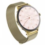 Garett Verona 2 Stainless Steel 43mm Smartwatch with Heart Rate Monitor (Gold Mesh)