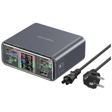 4Smarts Charging Stand GaN with USB-A Port and 5 USB-C Ports 140W Power Delivery / Quick Charge 3.0 / Quick Charge 4+ in Gray color (540360)
