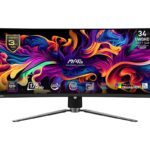 MSI Mag 341CQP QD-OLED Ultrawide QD-OLED HDR Curved Gaming Monitor 34" QHD 3440x1440 175Hz with Response Time 0.03ms GTG