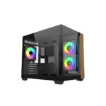 CoolerMaster Elite 481 Wood Gaming Mini Tower Κουτί Υπολογιστή με Πλαϊνό Παράθυρο και ARGB Φωτισμό Μαύρο