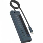 Icy Box Hub 10 Θυρών USB 3.2 με σύνδεση USB-C Γκρι