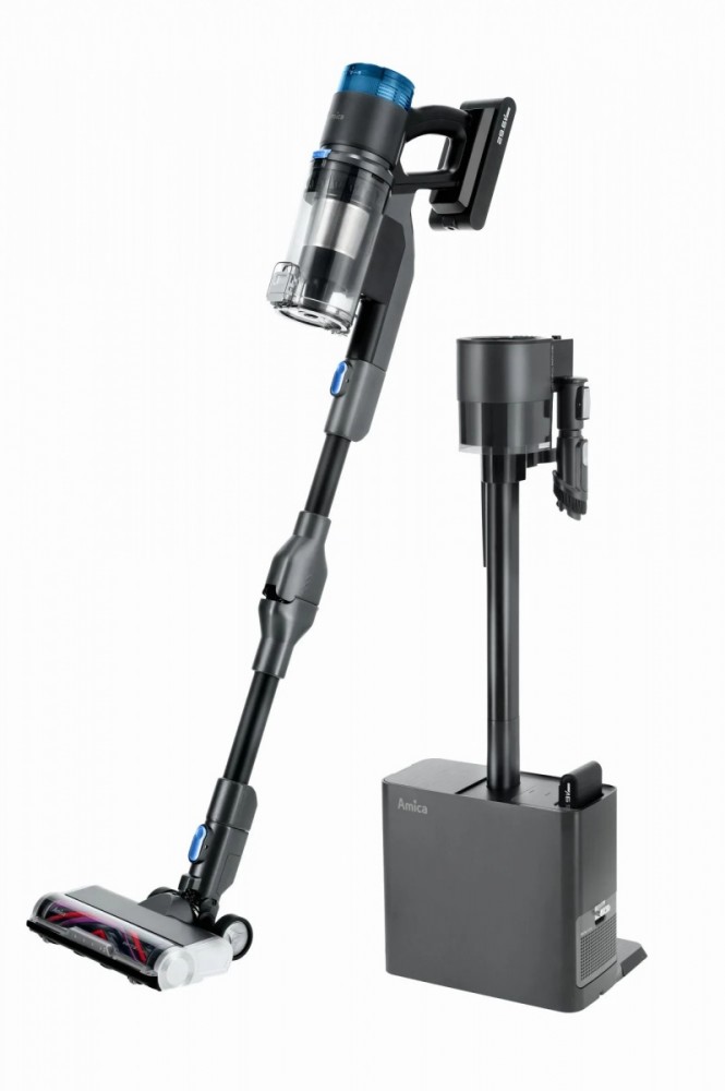 1017007_2112206.jpeg Amica Zonda Turbo Rechargeable 2 in 1 Stick & Handheld Vacuum 22.2V Yellow - Image 1