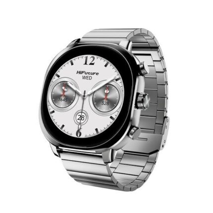 HiFuture AIX Stainless Steel Waterproof Smartwatch with Heart Rate Monitor (Silver)