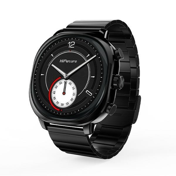 1017219_2120349.jpeg HiFuture AIX Stainless Steel Waterproof Smartwatch with Heart Rate Monitor (Black) - Image 1