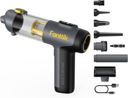 Fanttik Slim V9 Mix Wireless Σκουπάκι & Φυσητήρας Αυτοκινήτου 2 σε 1 Επαναφορτιζόμενο 12V 80W