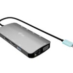 i-tec USB-C Docking Station with HDMI/DisplayPort 4K PD Ethernet and 3 Monitor Connection Silver (C31NANOTRIDOCKPD)