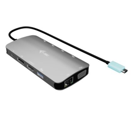 i-tec USB-C Docking Station with HDMI/DisplayPort 4K PD Ethernet and 3 Monitor Connection Silver (C31NANOTRIDOCKPD)