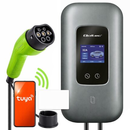 Qoltec Wall Mounted Three-Phase Charger 22kW with Built-in Cable 5m Type 2