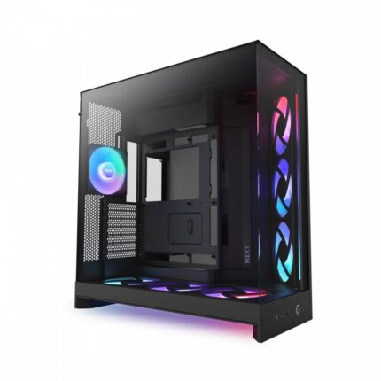 NZXT H9 Flow RGB+ Gaming Midi Tower Computer Case with Side Window Μαύρο Ματ