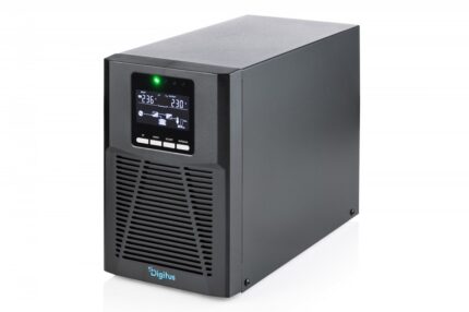 Zasilacz awaryjny UPS Online Tower 19" LCD 1000VA/1000W 2x12V/9Ah 4xC13 1xC14 USB RS232 RJ45 GŁ.293mm