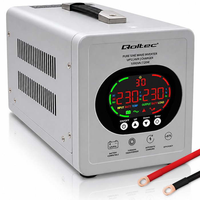 1026952_2129448.jpeg Zasilacz awaryjny UPS Pure Sine Wave | 1000VA/720W | Przetwornica12/230V z AVR | LCD | LiFePO4 AGM GEL - Image 1