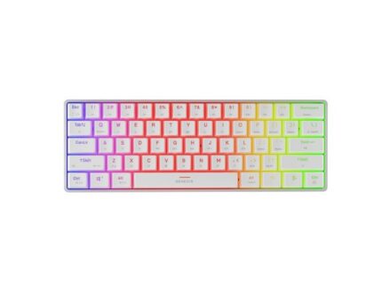 Genesis Thor 660 G2 Gaming Μηχανικό Πληκτρολόγιο 60% με Gateron Brown διακόπτες και RGB φωτισμό (Αγγλικό US) Λευκό