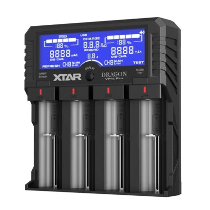 XTAR VP4L Plus Dragon Φορτιστής 4 Μπαταριών Li-ion/Ni-Cd/Ni-MH Μεγέθους AA/AAA/D/18650/16340