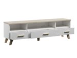 Cama RTV stand LOTTA 180cm white + sonoma oak - Image 3