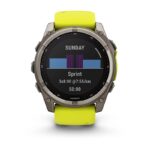 Garmin Fenix 8 Solar Titanium 51mm Waterproof Smartwatch with Heart Rate Monitor (Sapphire, Titanium With Amp Yellow/Graphite Silicone Band) - Image 2