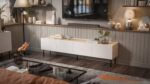 Cama FELLINI TV cabinet 200x40x52 cashmere + oiled oak top - Image 3