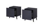 Bedside Table Nova Wooden Blue 44x40x52cm - Image 2