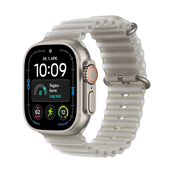 195951214825.png Watch Apple Watch Ultra 4 (2026) 5G 49mm Natural Titanium Case with Translucent Grey Ocean Band - Titanium Natural - Image 1