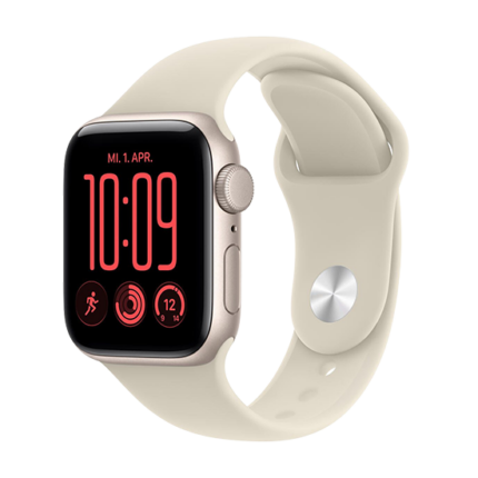 Watch Apple Watch SE 3 (2026) GPS 40mm Starlight Aluminium Case with Sand Sport Band S/M - Starlight