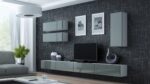 TV Stand Vigo White and Gray Gloss M140xD30xH40cm - Image 2