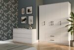 Four Door Wardrobe Romana 160 White 160x52x205cm - Image 6