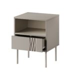 Bedside Tables Tresse Wooden Beige 2 Pieces 44x40x53cm