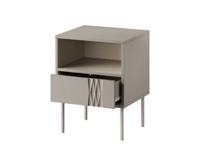 Bedside Tables Tresse Wooden Beige 2 Pieces 44x40x53cm