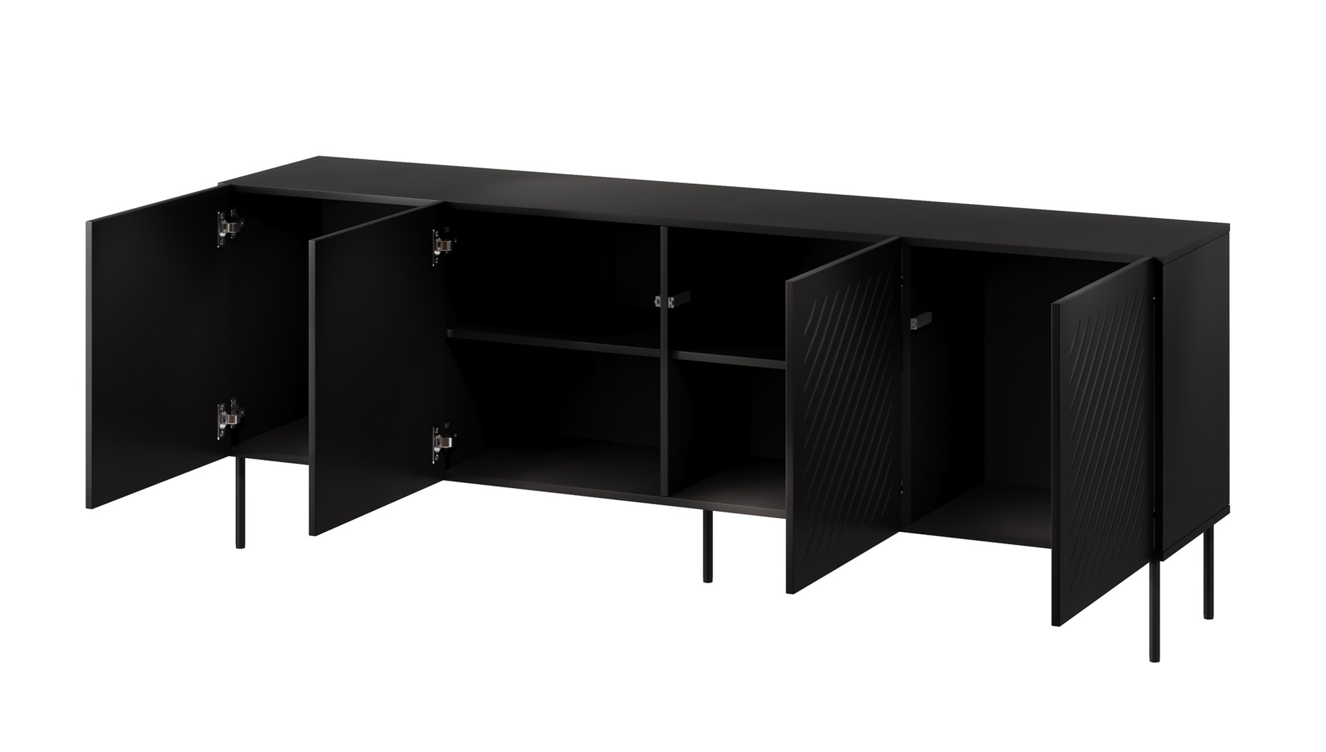SIENA chest of drawers 200x40x75 matte black - Image 1