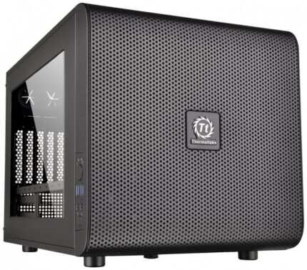 Thermaltake Core V21 Cube Κουτί Υπολογιστή με Πλαϊνό Παράθυρο Μαύρο