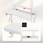 Huzaro Hero 1.9 RGB White Gaming Desk - Image 6