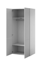 Double Door Wardrobe Pafos with Mirror White Matt 90x55.5x198.5cm - Image 2
