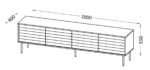 Cama CORTINA 4D TV cabinet 200x40x55 black - Image 4