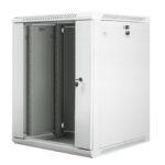 Szafa instalacyjna wisząca 19 cali 15U 600X600mm szara (drzwi szklane)