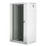 Szafa instalacyjna wisząca 19 cali 22U 600X450mm szara (drzwi szklane)