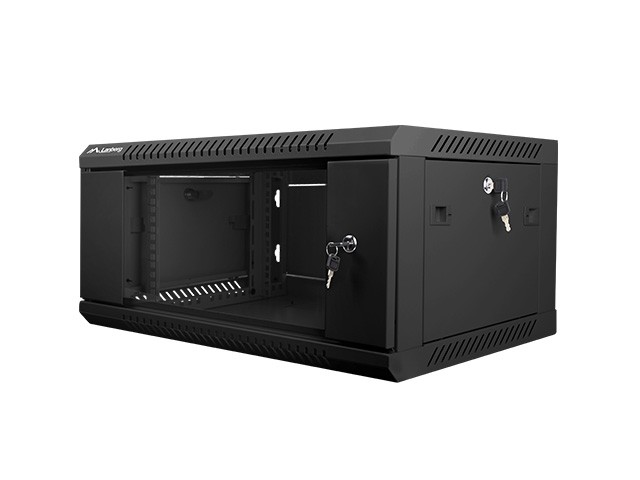 476409_781047.jpeg Lanberg Wall Mounted Rack Cabinet 4U 60x45x29cm Black WF01-6404-10B - Image 1