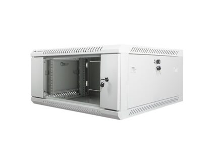 Szafa instalacyjna wisząca 19 cali 4U 600X600mm szara (drzwi szklane)