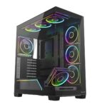 Modecom Volcano Stellar Plus ARGB 8F Gaming Midi Tower Computer Case with Side Window Black - Image 9