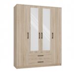 Four Door Wardrobe Romana 160 Son with Mirror Son 160x52x205cm - Image 2