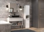 Bathroom cabinet NEL I 31x30x174 cm  white  glossy - Image 5