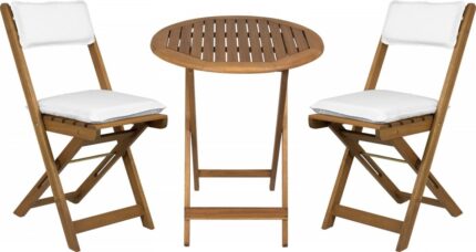 Dining Set for Small Outdoor Spaces Carol 3 Pieces Brown