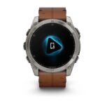 Garmin Fenix 8 Titanium 51mm Waterproof Smartwatch with Heart Rate Monitor (Sapphire, Titanium with Chestnut Leather Band) - Image 10