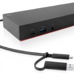 Lenovo ThinkPad Hybrid USB-A / USB-C Docking Station with HDMI/DisplayPort 4K PD Ethernet and Support for 2 Monitors Black