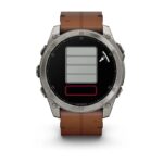 Garmin Fenix 8 Titanium 51mm Waterproof Smartwatch with Heart Rate Monitor (Sapphire, Titanium with Chestnut Leather Band) - Image 7