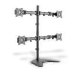 Stojak biurkowy poczwórny, 4xLCD, max. 27", max. obciążenie 8kg, uchylno-obrotowy 360° (PIVOT)